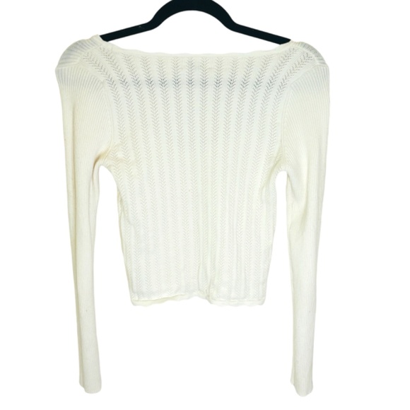 Aritzia Wilfred Soloist Sweater Long Sleeve Birch Cream SZ Medium - Picture 5 of 10